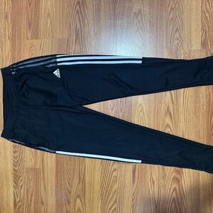 Adidas Kids Black Joggers with White Stripes